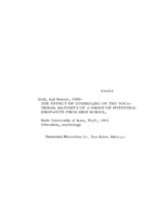 The effect of counseling on the vocational maturity of a group of potential drop-outs from high school
