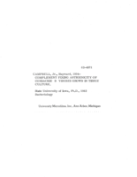Complement fixing antigenicity of Coxsackie B viruses grown in tissue culture