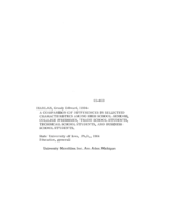 A comparison of differences in selected characteristics among high school seniors, college freshmen, trade school students, technical school students, and business school students