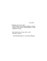 The effect of double-session attendance upon pupil achievement at the primary level