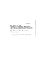 A study of the effect of isometric and dynamic weight training exercises upon strength and speed of movement