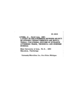 A study of relationships between selected student characteristics and educational-vocational success of students attending trade, technical and business schools