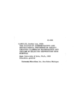 The status of administrative and instructional provisions in ability grouped classes of mathematics and English in selected midwestern high schools