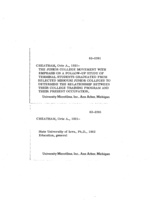 The junior college movement with emphasis on a follow-up study of terminal students graduated from selected Missouri junior colleges to determine the relationship between their college training program and their present occupation