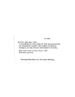 A statistical analysis of the backgrounds of students taking the first course in physics at the State University of Iowa