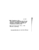 The concept formation and psycholinguistic abilities of normal and mentally retarded children of comparable mental age