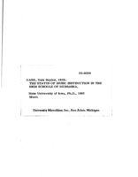 The status of music instruction in the high schools of Nebraska