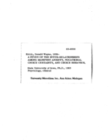 A study of the inter-relationships among manifest anxiety, vocational choice certainty, and choice behavior
