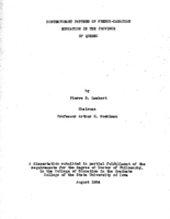 Contemporary pattern of French-Canadian education in the province of Quebec