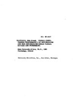 Verbal conditioning performance of psychopaths and non-psychopaths under verbal reward and punishment