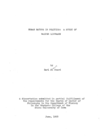 Human nature in politics: A study of Walter Lippmann