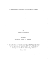 A Macroeconomic approach to distribution theory