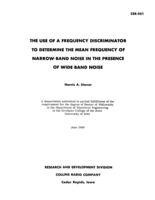 The use of a frequency discriminator to determine the mean frequency of narrow-band noise in the presence of wide-band noise