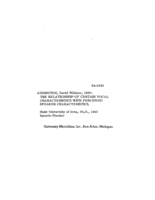 The relationship of certain vocal characteristics with perceived speaker characteristics