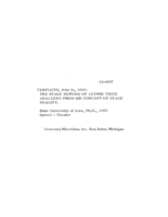 The stage reform of Ludwig Tieck, analyzed from his concept of stage reality