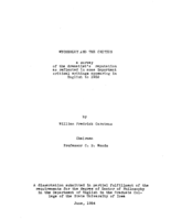 Wycherley and the Critics: A Survey of the Dramatist's Reputation as Reflected in Some Important Critical Writings Appearing in English to 1952