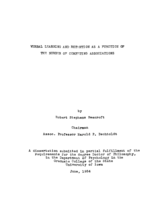 Verbal learning and retention as a function of the number of competing associations