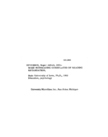 Some nonreading correlates of reading retardation