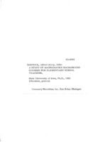A study of mathematics background courses for elementary school teachers
