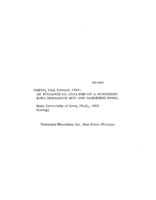 An ecological analysis of a northern Iowa Sphagnum bog and adjoining pond