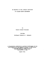 An analysis of the literary criticism of Gilbert Keith Chesterton