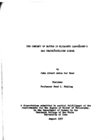 The concept of nature in Elisabeth Langgässer's Das unauslöschliche Siegel