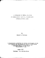 A comparison of mental abilities of average-bright and dull children with comparable mental ages