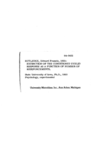 Extinction of the conditioned eyelid response as a function of number of reinforcements