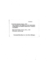 The effect of stimulus and response variation in paired-associate verbal learning