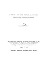 A study of a case-review criterion for evaluating rehabilitation counselor performance