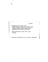 Structural geology of the Piney Creek thrust area east flank Bighorn Mountains, Wyoming
