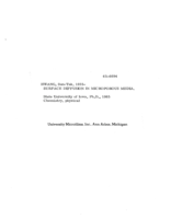Surface diffusion in microporous media