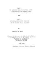 Part A : The attempted isolation of the active constituents of raspberry leaves: and Part B: Investigations on the structure of the caustic color compound
