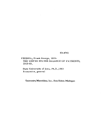 The United States balance of payments, 1953-60