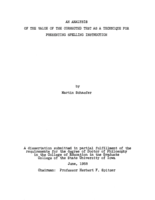 An analysis of the value of the corrected test as a technique for presenting spelling instruction