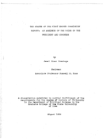 The status of the first Hoover commission report: an analysis of the roles of the President and Congress