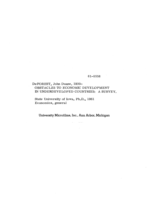 Obstacles to economic development in underdeveloped countries: a survey