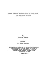 Chinese Communist attitudes toward the Soviet Union and Sino-Soviet relations