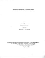 Mathematics instruction in Iowa high schools