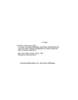 A study of relationship between expenditure and quality characteristics of education in Iowa public schools