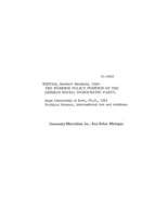 The foreign policy position of the German Social Democratic Party