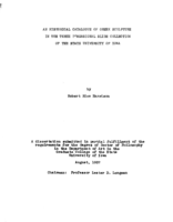 An historical catalogue of Greek sculpture in the three dimensional slide collection of the State University of Iowa