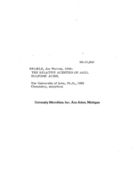 The relative acidities of aryl sulfonic acids