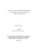 A study of the accounting and budgeting laws and procedures of Iowa municipalities under 10,000 population