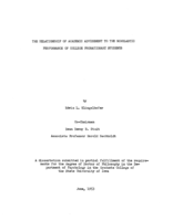 The relationship of academic advisement to the scholastic performance of college probationary students