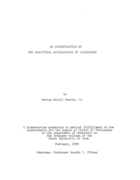 An investigation of the analytical applications of amidoximes