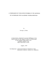 A comparison of the effectiveness of two methods of counseling with academic underachievers