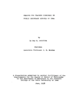Reasons for teacher dismissal in public secondary schools of Iowa