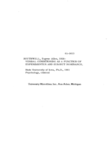 Verbal conditioning as a function of experimenter and subject dominance
