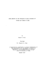 Some aspects of the problem of local autonomy of cities and towns in Iowa